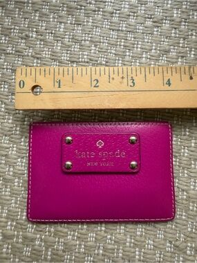 kate spade beige and cream polka dot card wallet
